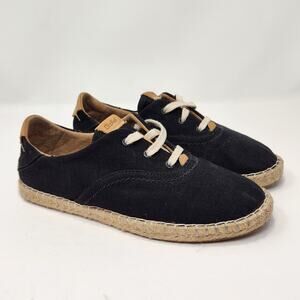 Olukai Kaula Pa'a Li Black Canvas Convertible Sneakers Size 7 Espadrille Casual